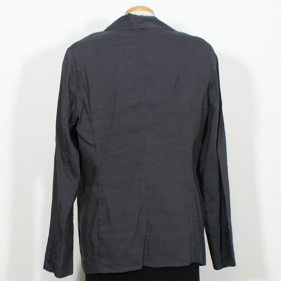 Gray Linen Viscose Stretch Shaped Jacket 16